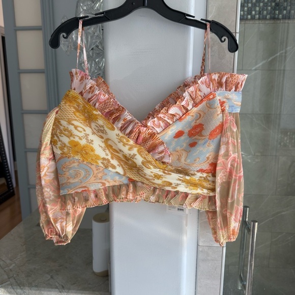 ZIMMERMANN Postcard Pleated Fan Bodice Top - Picture 7 of 12